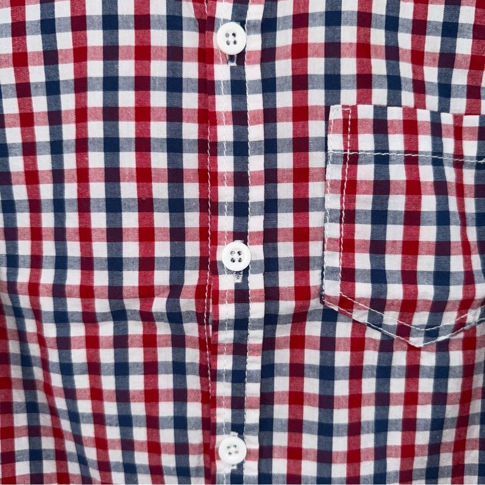 Pumpkin Patch Checkered Button Down Shirt - Red, Blue, White - Picture 3 of 4